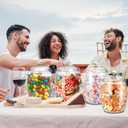Nuogo 6 Pcs Plastic Candy and Cookie Jar with Lids Decorative Apothecary Jars Candy Buffet Containers Clear Airtight Food Storage Canister Home Decoration(30/42/64 oz,Classic, Stylish)