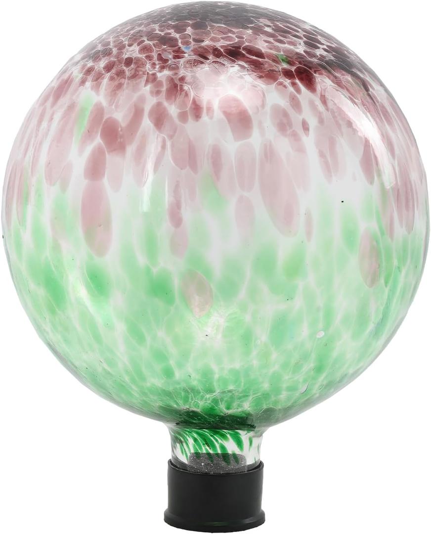 Gazing Ball 10 Inch Glass Reflective Garden Globe Outdoor Gazing Globe Sphere Yard Ornament for Garden Yard Home Outdoor Decoration Gift for Women (Green) (Brown)