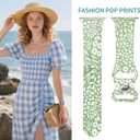 Band Compatible with iWatch Band 38/40/41mm for Women Men Sport Replacement Smartwatch Wrist Strap for iWatch Ultra2/1 SE Series 10 9 8 7 6 5 4 3 2 1 - Flower Herbs Branch