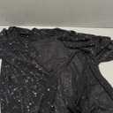 Women's Black Glitter Sheer Shirt – Star Pattern – Size XL – Lightweight Party Shirt, XL