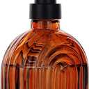 Glass Soap Dispenser for Kitchen and Bathroom Contertop Wash Hand Liquid, Dish Detergent, Farmhouse Style Shampoo Lotion Pump (1, Brown Glass with Black, 4" x 2"x 6-5/8")