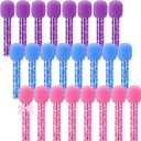 Newtay Microphone Candy Tubes Kpop Themed Decor Karaoke Theme Birthday Party 10'' Fake Prop Microphone Plastic Toy for Disco Singer Stage Costume Prop, Candy Not Included(Purple, Pink, Blue,12 Pcs)