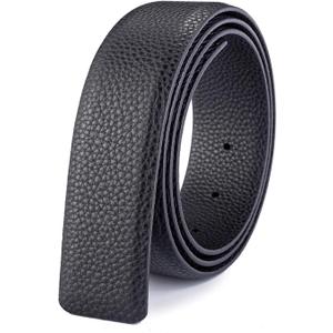 Vatee's Men/Women Reversible Genuine Leather Without Buckle Replacemen Belt Strap 1.34"/1.5" Wide (H230: Black / Black)