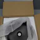 Davivy 14.8" Gold and Matte Black Round Vessel Sink with Pop Up Drain, Ceramic Above Counter Bathroom Sink