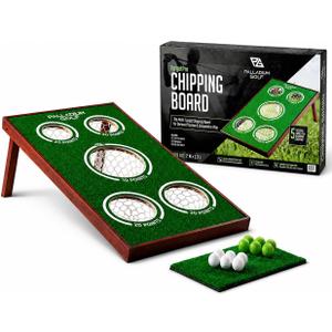 Palladium Golf Chipping Game Board - Solid Wood Golf Game Cornhole Set