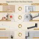 Over the Door Hook, Double Foldable Over the Door Clothes Hanger Drying Rack with 10 Ridges, Space-Saving Over Door Drying Rack for Laundry Room Bathroom Bedroom Closet Travel(White)