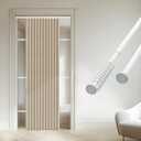 Accordion Door Curtain - 100% Light-Blocking Bedroom Door Curtain with Included Rod for Easy Installation, Suitable for Doorway Privacy Beige 53" W x 78" L