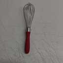 18/8 Stainless Steel Balloon Whisk, Doosu Kitchen Whisk for Cooking Handheld Egg Beater with Rust-Proof Sturdy Wires & Non-Slip Silicone Handle for Beating, Stirring, Blending (8 Wires, Red) (M)