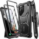 i-Blason for Samsung Galaxy S23 Ultra Case with Stand, [2 Front Frames] [Built-in Screen Protector] [Belt Clip Holster], Military-Grade Shockproof Rugged Phone Case for Samsung Galaxy S23 Ultra, Black