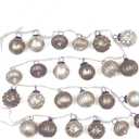 Creative Co-Op 72" Embossed Mercury Glass Ornament Garland (Taupe & Cream)