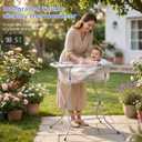 Collapsible Baby Bathtub with Stand - Clear Big Baby Bath Tub with Thermometer | Parents Spine Save Infant Baby Tub Foldable Newborn Toddler Bathtub for Baby Girl Boy 0 to 36 Months, Grey