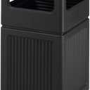Safco Canmeleon Trash Can, 38 Gallons, Indoor and Outdoor Use, Durable & Weather-Resistant Commercial Garbage Can with Ashtray, Black