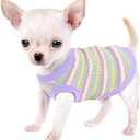 Elevate Your Pet's Comfort and Fashion: Premium 100% Cotton Rib Dog Shirt Vest for Small Breeds Like Chihuahuas, Yorkies, and Puppies .Year-Round Style with Tank-Style Puppy Attire Light Purple, S-(1~4lb) | Chest(~14.5")