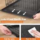 Sweetcrispy 36 Inch Dog Crate, Medium Crates Double Door Folding Metal Wire Dog Cage with Plastic Leak-Proof Pan Tray, Pet Kennel for Indoor, Outdoor, Travel
