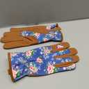 Garden Gloves for Women - Breathable leather Floral Gardening Gloves with Grip, Thorn-Proof Puncture-Resistant Work Gloves for Weeding, Digging, Planting, Raking and Pruning, Green Flower