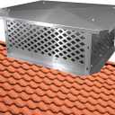 Chimney Cap, 17" x 21" Chimney Cover, Bottom Installation Method Adjustable to Fit Outside Existing Clay Flue Tile Dimensions 16" x 20.5" to 19.3" x 23.6", All Stainless Steel Structure