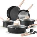 CAROTE 14Pcs Pots and Pans Set Non Stick, Cookware Sets Induction Cookware Granite Cooking Set with Frying Pans, Saucepans, Saute Pan, Extra Large Casserole
