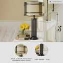 Signature Design by Ashley Hanswell 30" Rustic Industrial Metal Table Lamp with Pull Chain, Dark Brown, 17.13"D x 17.13"W x 30"H