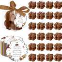 MTLEE 24 Sets Cowboy Baby Shower Favors Small Bubble Candle Baby Shower Favors for Guests Tea Candles Bulk with Stylish Ribbons Cards Gifts Party Decorations(Brown,Cowboy)