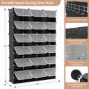 ROJASOP Portable Shoe Rack Organizer, 72 Pairs Covered Shoe Rack Shoe Organizer for Closet Entryway 12-Tier Shoe Storage Cabinet Space Saver Closed Shoe Organizer Cabinet with Doors