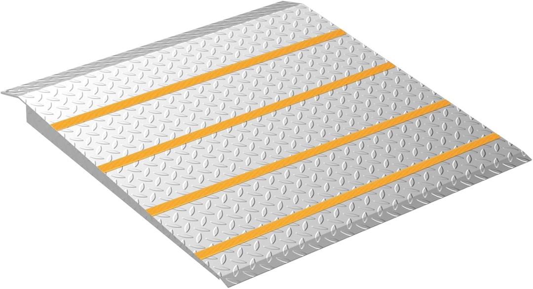 Door Threshold ramp, Door ramp for 2in to 8in Rise, Heavy Duty Front Door ramp for Elderly wheelchairs/Walkers/Scooters(33.5" L*31.7" W, Alloy Iron, 32LBs, Max 800LBs)
