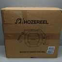 5/8" x 100 ft Heavy Duty Retractable Garden Hose Reel by HOZEREEL, Outdoor Garden Hose Reels - Self Retract Wall Mount Hose Reel Automatic Storage, 10 Pattern Nozzle, Grey