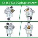 12-853-178-S Carburetor Replacement for John Deere AM132199 LT160 GT225 LX255 LX266 Replacement for Kohler CV15S 15HP Engines Model CV460S