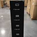 Anderson Hickeyco Office Furniture, 4 Drawer Vertical File Cabinet with Lock, Metal Filing Cabinets with 4 Drawers for Hanging Files and Letter Files, 26.5" Deep, Black