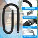 Weysat 4 Sets Pool Pump Replacement Hose for Above Ground Pools 1.25" Diameter Replacement Hose 59" Long and Pool Pipe Holders Compatible with Filter Pumps 330, 530, 1000 GPH (Black)