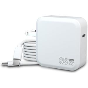 65W GaN USB C Charger Compatible with Samsung Galaxy Book 3 Pro 360 NP960QFG/NP940XFG/NP960XFG/NP960XFH/NP930XED, 20V/3.25A with Detachable 6FT USB C to C Cable