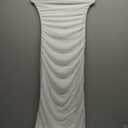 PRETTYGARDEN Women's Ribbed Maxi Bodycon Dress Summer Strapless Tube Y2K Party Club Long Dresses (White, Size S)
