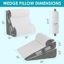 4Pcs Wedge Pillow Set for After Surgery,Acid Reflux Relief, Adjustable Bed Wedge Pillows for Sleeping,Anti Snore, Memory Foam Triangle Pillow for Back&Neck&Shoulder Pain Relief, White&Grey