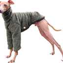 D Doggy Star Italian Greyhound Clothes Warm Fleece Sweater T Shirts Whippet for Dogs (L,Fleece Khaki)