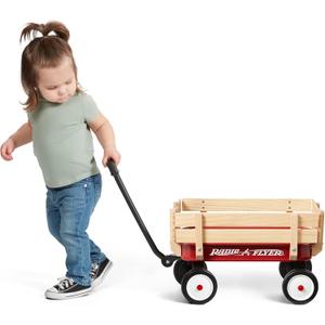 Radio Flyer My 1st Miniature Steel & Wood Wagon, 19" Long Toy Wagon for Kids 1.5+