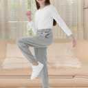 Resinta Girls Fleece Lined Sweatpants Youth Jogger Athletic Pants Kids Pull-On Pants with Pockets and Drawstring