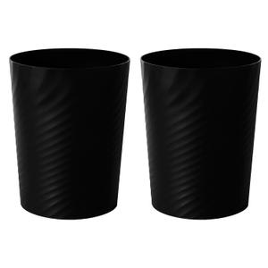 Decorluxes Small Plastic Trash Can, 1.8 Gallon - Bedroom, Office & Bathroom (Black) (Black)