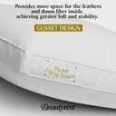 Beautyrest Goose Feather Down Fiber Gusseted Pillows, Firm Hotel Pillow Luxury Bed Pillows, 100% Cotton Cover, Queen/Jumbo Size Set of 2