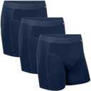 DANISH ENDURANCE Men's Organic Cotton Boxer Briefs, Tag-free Underwear, 3 Pack Medium