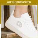 Operitacx Pearl Number Iron on Patches Digital Diamond Rhinestone Stickers for Clothing DIY Decoration Non-Woven Fabric Appliques for Sweaters Hats Bags Easy to Attach (white)