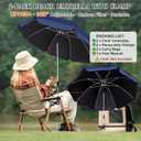 Beach Umbrella with Clamp, Adjustable Umbrellas for Chair, UPF50+ Sun Shade Umbrella for Beach Chair, Wheelchair, Camping Chair, Patio Chair, Golf Carts (Chair Not Included)