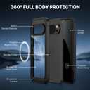CENHUFO Magnetic Privacy for Google Pixel 10A Case, Full Body Phone Case with Built-in 9H Tempered Glass Privacy Screen Protector and Camera Protector, Shockproof Protective Anti Spy Cover - Black