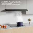 CIARRA 36 Inch Under Cabinet Range Hood, Kitchen Stove Vent for Home Cooking, 300CFM Ductless Ducted Convertible, 3 Speed Exhaust, 5-Layer Aluminum Filters & 2 LED Lights
