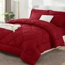 Cozy Lux Bedding Comforter Set 5 Piece, Red