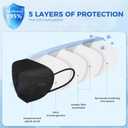 60/100 Pcs KN95 Face Mask for Adults,5 Layer Cup Dust Safety Masks, Filter Efficiency95%,with 10/20 Adjustable Mask Holder (100-a2 Black)