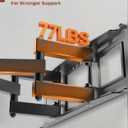 50 55 65 inch TV Wall Mount for 32-65 inch TVs, Full Motion Wall Mount TV Bracket with Articulating Dual Arms, Swivel Tilt Extension, Max VESA 400x400mm, Fits 12" 16" Wood Studs up to 77 lbs