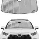 Pigenius Windshield Sun Shade for Toyota Highlander & Highlander Hybrid (Incl. 25th Edition) 2020-2026, NOT for Grand Highlander, Reversible Silver/Black