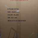 Heavy Duty A-Frame Sidewalks SignsSandwich Board Black Coated Steel Metal Portable Double-SidedSlide-in Folding with 2 Corrugated Plastic Poster Boards (2436 Double Side with 2 Plastic Board)