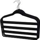 Home Basics Pant Hangers for Closet (Pack of 3), Black Velvet Pants Closet Hanger for Jeans, Slacks, Shorts, and Skirts | Velvet Hangers Non-Slip