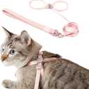 Cat Harness and Leash 2-in-1, Escape Proof Anti-Chocking Harness Adjustable Lighweight Leash for Walking Outoor Training for Kitten Cats Puppy, US IDA Bronze Award (Blush Pink)
