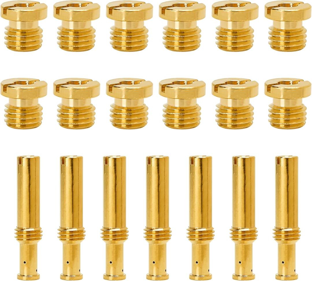 19 Pieces Jet Assortment Kit Carburetor Replacement Parts for S&S Cycle Super B E G Carbs Carburetors Type - Include 12 Main Jets, 7 Intermediate Jets,Thread type: Metric (M8 x 1.0 x 4.5mm), not SAE